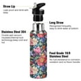 thumbnail image 3 of Yayeee 20oz Insulated Water Bottle Double Wall Stainless Steel with Flip Straw Lid, Vibrant Pink Floral Pattern, 3 of 7