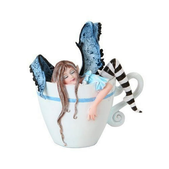 Amy Brown I Need Coffee Sleepy Faery Statue Fairy Sculpture Sweet Addictions by Pacific Trading