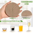 thumbnail image 3 of Haosy Set of 6 Drink Woven Coaster with Holder Heat Resistant Non-Slip Bar Coasters 4 Inches Mojave Tan, 3 of 7