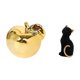 thumbnail image 5 of Escultura de gato de fruta, figura de resina de cerámica, decoración de colección, artesanía, adorno delicado, estatua de animal para porches, restaur, 5 of 8