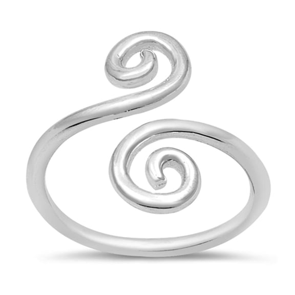 Women's Open Swirl Design Promise Ring .925 Sterling Silver Band Jewelry Female Male Unisex Size 9