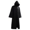thumbnail image 4 of Greek Mythological Death Thanatos Cosplay Costumes Black Hooded Cloak Scary Witch Devil Role Play Long Black Robe Gown Outfit, 4 of 4