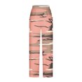 thumbnail image 4 of up to 60% off Gifts Usmixi Womens Long Pants Fashion Camouflage High Waist Plus Size Toursers Workout Comfy Stretchy Loose Wide Leg Pants with Pocket Pink XXL, 4 of 5