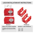 thumbnail image 2 of Lock Installation Kit with Guide Template Carbon Steel Plastic Door Hole Saw Kit for Wooden Doors Deadbolts Locksets Red, 2 of 4