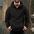thumbnail image 6 of cocolona Mens Half-Zipper Hoodies Fall Casual Long Sleeve Hooded Sweatshirts Outdoor Sports Pullover Hoodie Black 3XL, 6 of 6