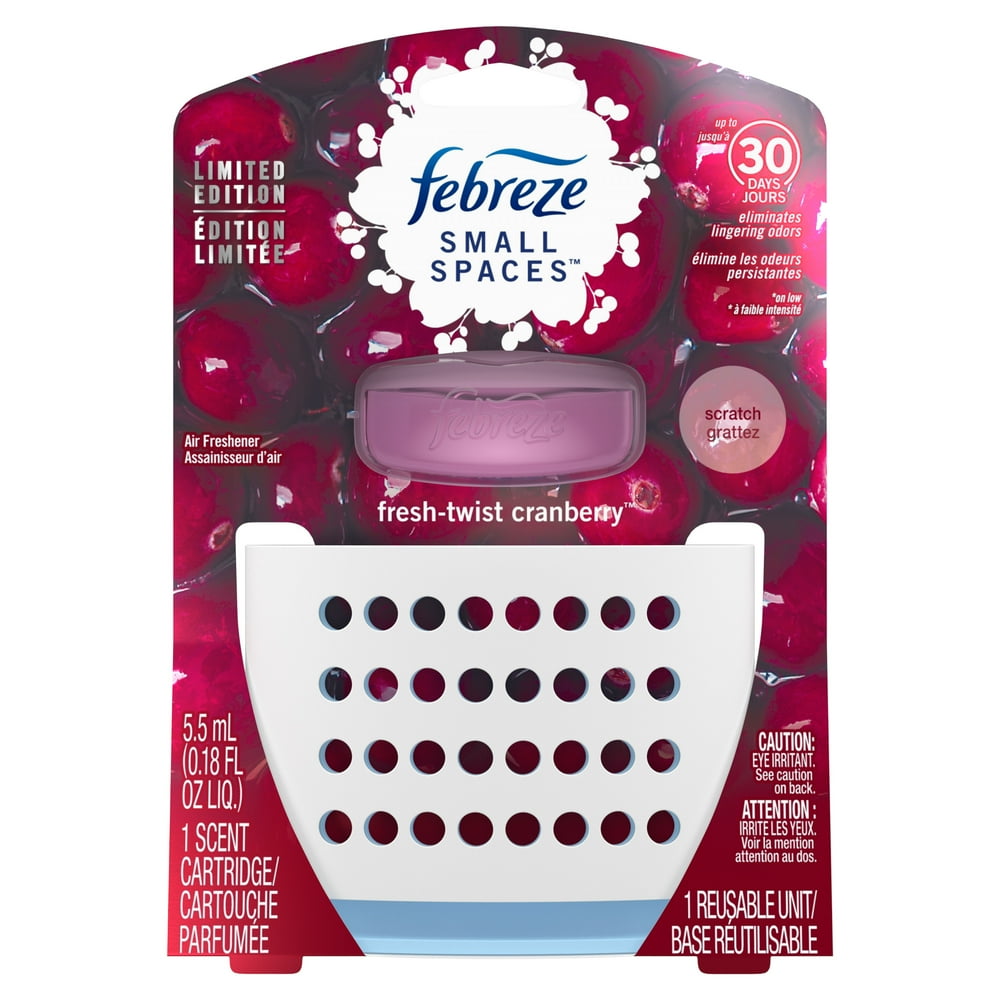 Febreze Small Spaces Air Freshener Starter Kit, FreshTwist Cranberry