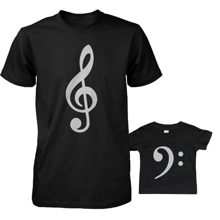 

Table Clef And Bass Clef Daddy And Baby Matching T-shirt Father s Day Gifts