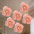 thumbnail image 4 of 10 Pack - Handmade Crepe Paper Peony Flower - Large Ruffled Paper Flower for Wedding Backdrop & Home Wall Decor Reusable Party & Event, Pink, JKODE, 4 of 6