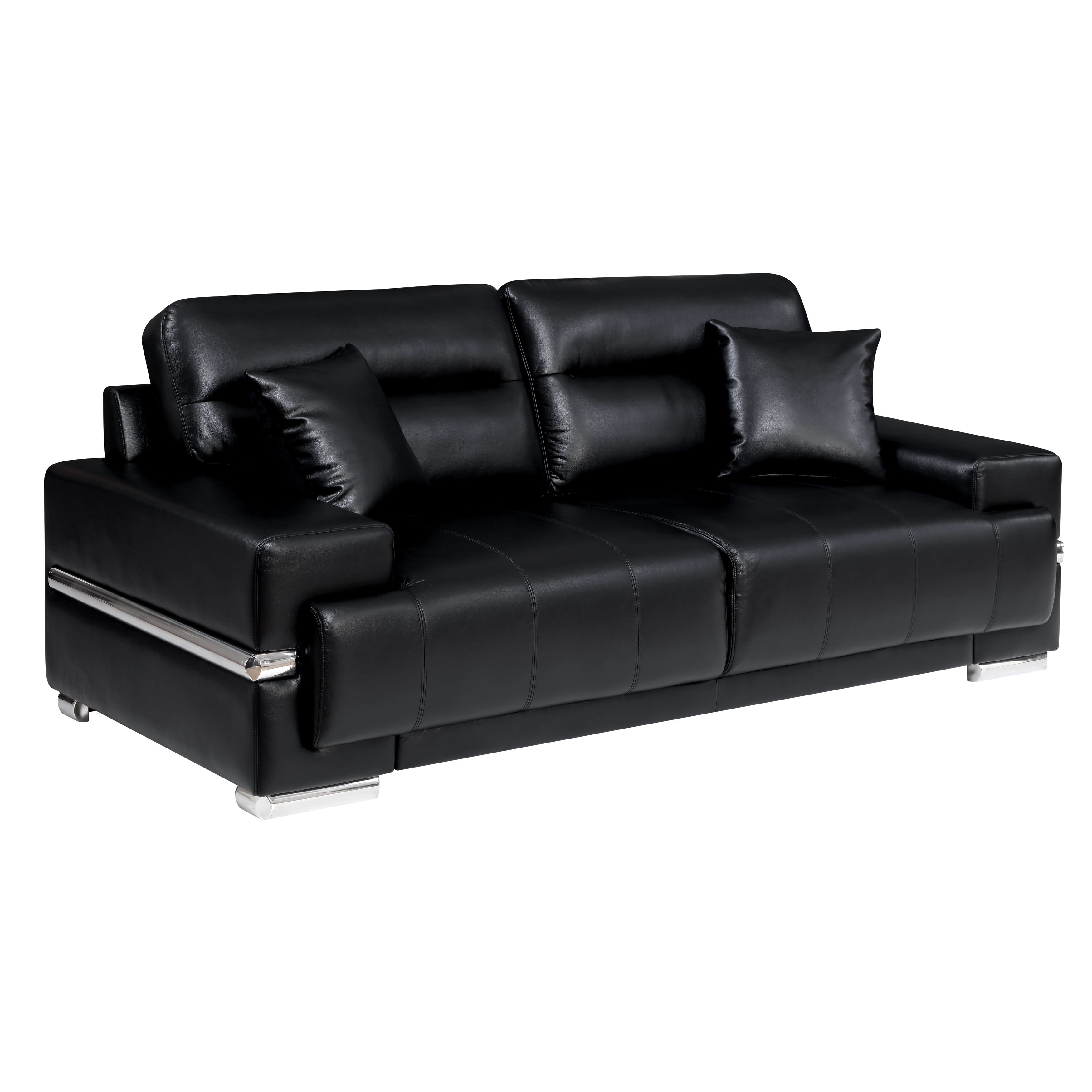 Furniture Of America Vernan Modern Tufted Breathable Leather Sofa Furniture Of America Vernan Modern Tufted Breathable Leather Sofa Com