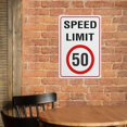 thumbnail image 4 of Speed Limit 50Km Sign Signs Outdoor, Uv Printed Aluminum 12 X 8 In, Weatherproof And Security Signs For Home Or Business, 4 of 6