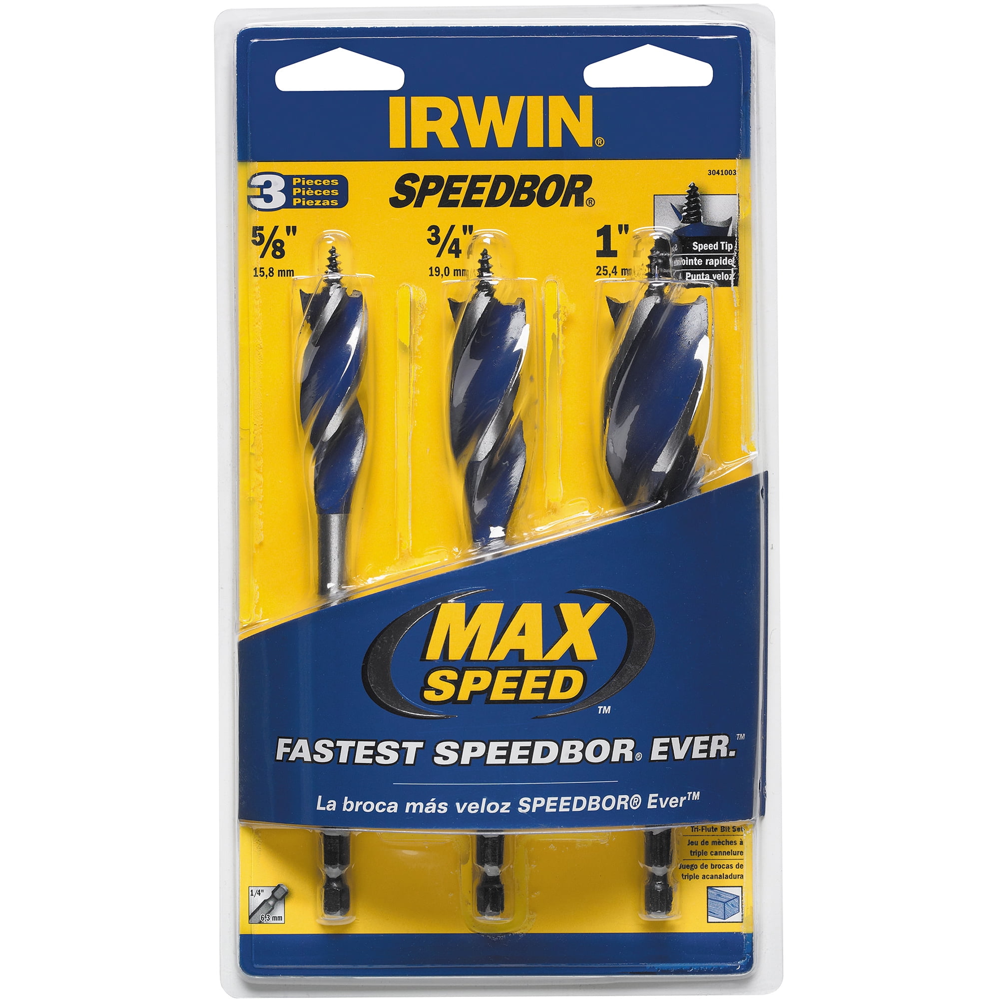 IRWIN Tools Speedbor Max Speed Drill Bit Set, 3-Piece - Walmart.com