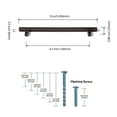 thumbnail image 6 of Goo-Ki Antique Oil Rubbed Bronze Drawer Handles 6.3 in (160mm) Hole Centers Straight Cabinet Pull,6-Pack Solid Cabinet Handles for Kitchen Cabinets and Dresser Drawers, 6 of 8