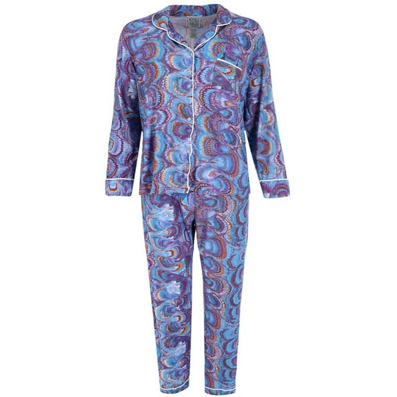 Mentally Exhausted Peacock Swirl Pajama Set (Women)