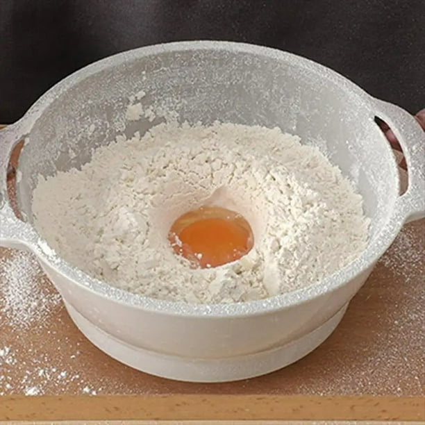 Colador de Harina de Cocina, Tamiz de Azúcar Semiautomático de Mano, Agitador de Polvo, Herramienta para Hornear en la Cocina Que Ahorra Espacio S