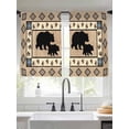 thumbnail image 4 of Sheer Curtains 54 Inches Long, Farmhouse Bear Light Filtering Window Curtains for Living Room, Country Vintage Animals Paw Print Brown Rod Pocket Voile Sheer Curtain Drapes, 52"W x 54"L, 2 Panels, 4 of 8
