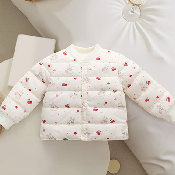 Toddler Boy Winter Coat,Kids Puffer Jacket With Pocket Zipper White Jacket Warm Windproof Kids Down Jacket Girls Winter Clothes Size 12-18 Months