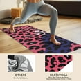 thumbnail image 4 of Pink and Black Of Leopard Print Hot Yoga Mat Towel Non Slip for Hot Yoga - Quick-Drying Yoga Mat Cover with 4 Corner Pockets with Travel Bag - Hot Yoga Towel Non Slip 74"x26", 4 of 6