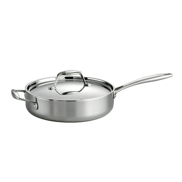 Tramontina Signature 3-Quart Tri-Ply Clad Stainless Steel Deep Saute Pan with Lid, Induction Ready, Oven-Safe, Dishwasher Safe