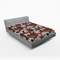 thumbnail image 2 of Ambesonne Tropical Fitted Sheet, Simplified Exotic Flora, Queen Size, Pale Salmon Seafoam, 2 of 5