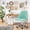 Green, variant on Colorful Linen Desk Chair, Comfy Thick Seat with Swivel Wheels, Armless Task Chair, Blue