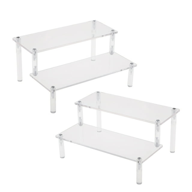 4 Piezas De Soporte De Estante 2 Niveles De Almacenamiento De Cosméticos Modelo Anime Toy De Acción, Hecho De Acrílico Yotijar Estante removible de acrílico