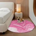 thumbnail image 2 of Pink Marble Round Area Rug 5Ft Washable Circle Rugs for Living Room Bedroom, Modern Ombre Abstract Fluid Aesthetic Art Non-Slip Carpet Floor Mats Indoor Outdoor Carpet Runner Aesthetic Home Decor, 2 of 8