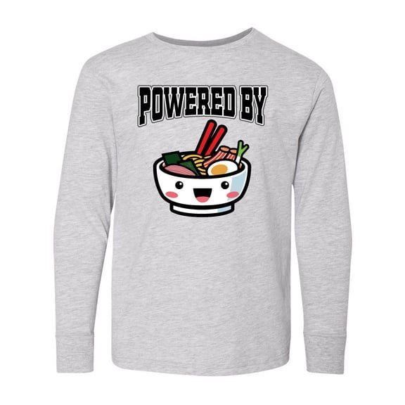 Inktastic Powered by Ramen Cute Noodles Long Sleeve Youth T-Shirt