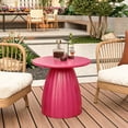 thumbnail image 4 of Round Metal Outdoor Patio Side Table, Steel Accent End Table for Garden Yard Balcony Deck, 4 of 7