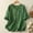 Green, variant on XUNKUSGA Womens Summer Tops Fashion Round Necks Ruffle Sleeves Button Blouse Casual Cotton Linen Embroidered Comfort Solid Color Tshirt