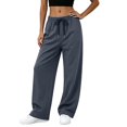 thumbnail image 2 of PInxai Womens Pants Drawstring Elastic Waisted Casual Athletic Trousers Loose Fitting Running Pants with Pockets,Gray,XL, 2 of 9