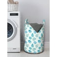 thumbnail image 3 of Watercolor Laundry Bag, Fallen Forest Tree Leaves with Spring Inspired Color Scheme Deciduous Life Theme, Basket with Handles Drawstring Closure for Laundromats, 13" x 19", Aqua White, by Ambesonne, 3 of 4