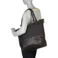 thumbnail image 5 of Sharo Two Tone Black Leather and Canvas Tote, 5 of 6