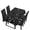 Black Marble Texture, variant on TSOVTHRID Violet Butterfly Marble Print 5 Pcs Dining Chair Covers and Tablecloth Set, Stain Resistant Table Cloth Dining Chair Slipcovers for Holiday Festival Decoration