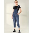 thumbnail image 2 of INSPIRE CHIC Peto De Mezclilla Ajustable Elástico Informal Para Mujer, Mono Largo, Pantalones Vaqueros, Monos Azul XL, 2 of 6
