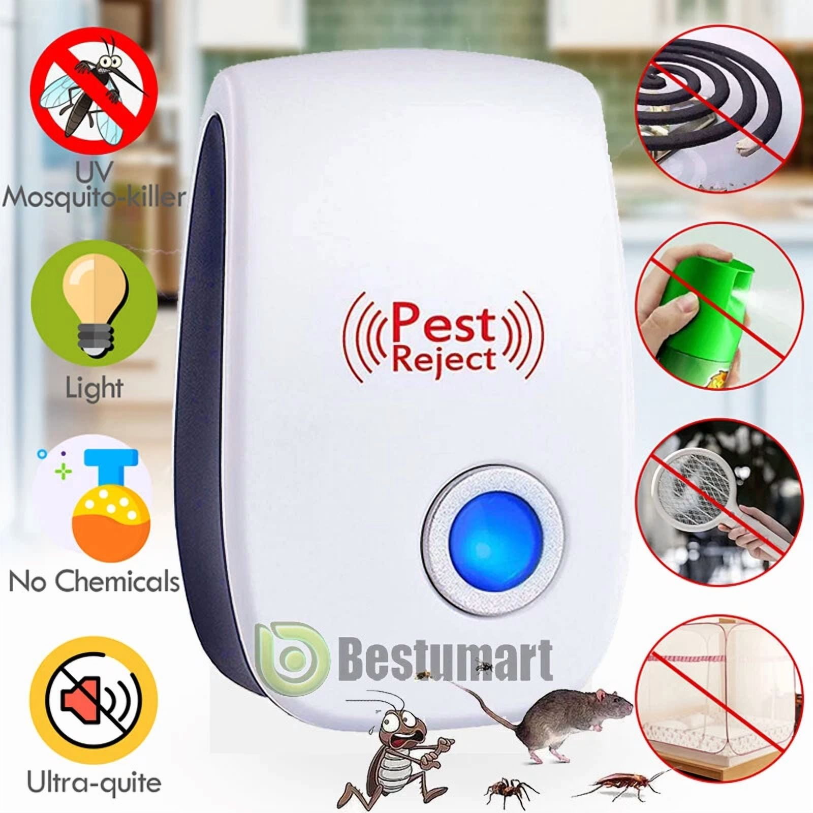 CRESTIN- 4 Pcs Ultrasonic Pest Reject Home Control Electronic Repellent Mice Rat Repeller