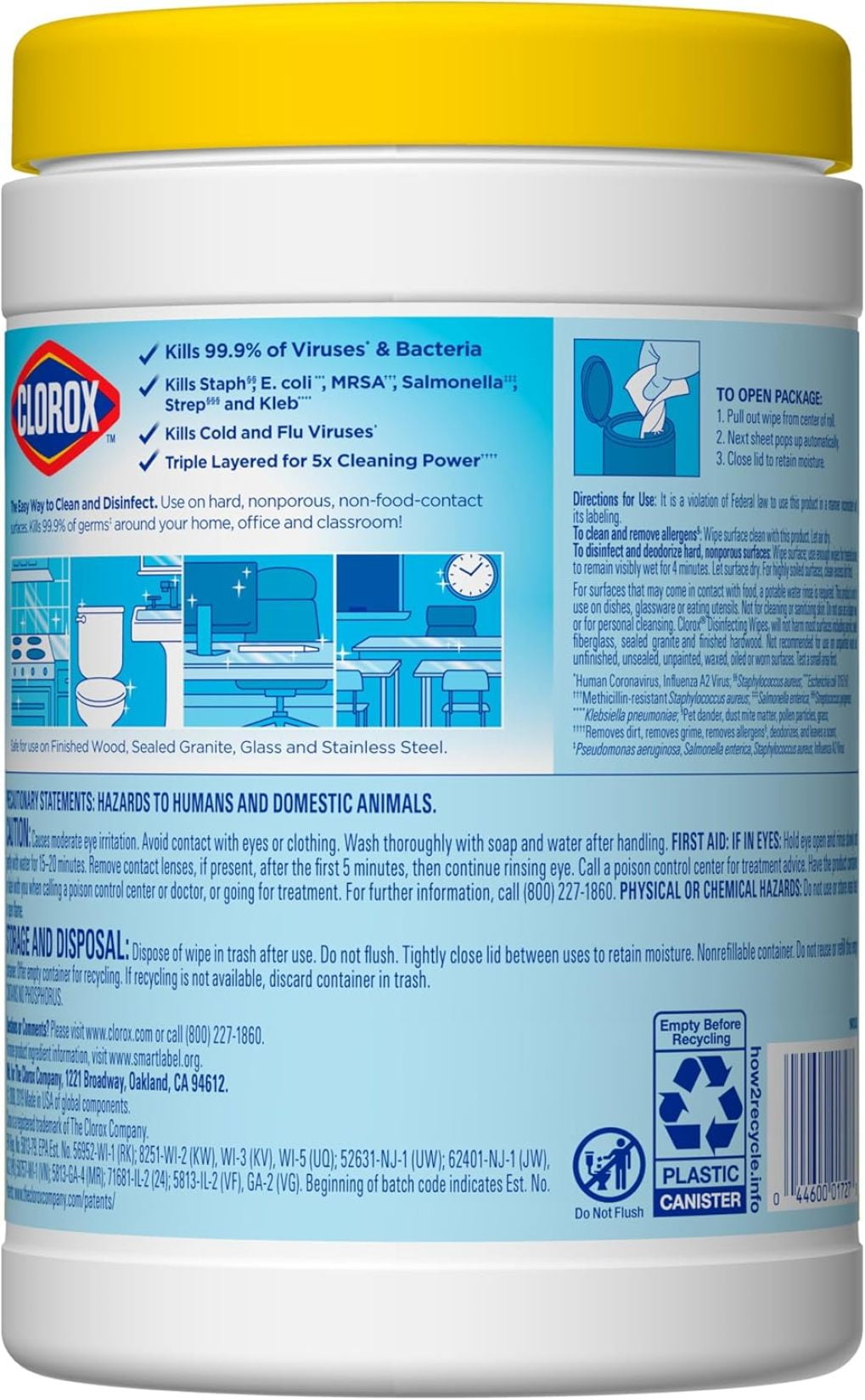 YXPP Disinfecting Wipes, Bleach Free, Crisp Lemon, 105 Count (Package May Vary)