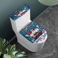 thumbnail image 3 of HELLHERO Polyester Bathroom Toilet Lid Cover Toilet Seat Cover Replacement Adjustable Soft Fits All Toilet Shapes Easy Care Elastic Bottom for U-Shaped, Chrismas, 3 of 7