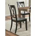 thumbnail image 4 of Set of 2 Wood Dining Chairs, 18.5 Inch Width Modern Side Chairs with Pine Veneer and Double-X Backrest Design for Kitchen, Living Room, Apartment and Dining Room, Black, 4 of 8