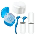 thumbnail image 2 of ACDANC Denture Case Kit,2 Denture Cups with 2 Denture Brushes & 2 Portable Brush Boxes,Denture Bath Cups with Strainer & Lid for Travel,Storage Soak Container Retainer Cleaner, 2 of 7