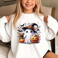 thumbnail image 6 of WAVSUF Kids Girls Halloween Sweatshirt, Loose Fit Round Neck Long Sleeve Festive Fall Casual Pullover White 11, 6 of 7