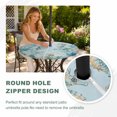 thumbnail image 4 of Round Outdoor Tablecloth with Umbrella Hole and Zipper, Coastal Seahorse Tablecloth with Elastic Waterproof, Summer Green Eucalyptus Leaves Coral Patio Table Covers for 45" - 54" Picnic Pool Tables, 4 of 9