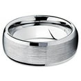 thumbnail image 2 of Tungsten Wedding Band Silver Tungsten Ring Tungsten Carbide Ring 8mm Beveled Edges, 2 of 3
