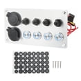 thumbnail image 2 of Marine Boat Switch Panel,  Socket 4 Gang Switch Panel USB Charging Port Waterproof with Circuit Breakers for Car RV Yacht, 2 of 7
