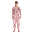 thumbnail image 5 of Adult Christmas Onesie Cute Father Christmas Checkered Background Pattern Zipper One-Piece Pajamas Unisex with Pockets, 5 of 6