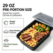 50 Pack Meal Prep Containers with Lids, Plastic Food Storage Containers Reusable BPA-Free, Microwave Safe Lunch Bento Box