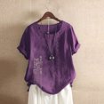 thumbnail image 4 of Camisetas de Manga Corta para Mujeres, Camiseta de Manga Corta Impresa Casual Hecha de 95% Poliéster 5% Spandex para Todas las Estaciones, Camisetas de Manga Corta para Mujeres, 4 of 6