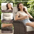 thumbnail image 5 of Gymojoy Luxury 3 Pieces Patio Furniture Set Wicker Outdoor High Back Swivel Rocker Glider Chairs Set of 2 with Side Table and 6 Inch Cushions, 5 of 10