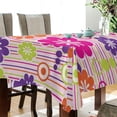 thumbnail image 3 of Floral Daisy Pattern Rectangle Tablecloth, Dust Proof Anti Wrinkle Wipeable Table Cloth Tabletop for of Dinner Kitchen Wedding Holiday Party 60"x120" Home Decor, 3 of 7