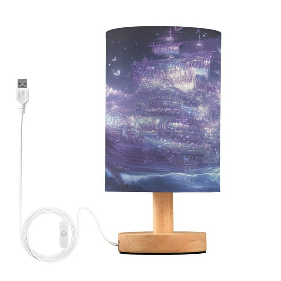 BZSMCE Lamp Modern Purple Crystal Ship Creative Patter Night Light