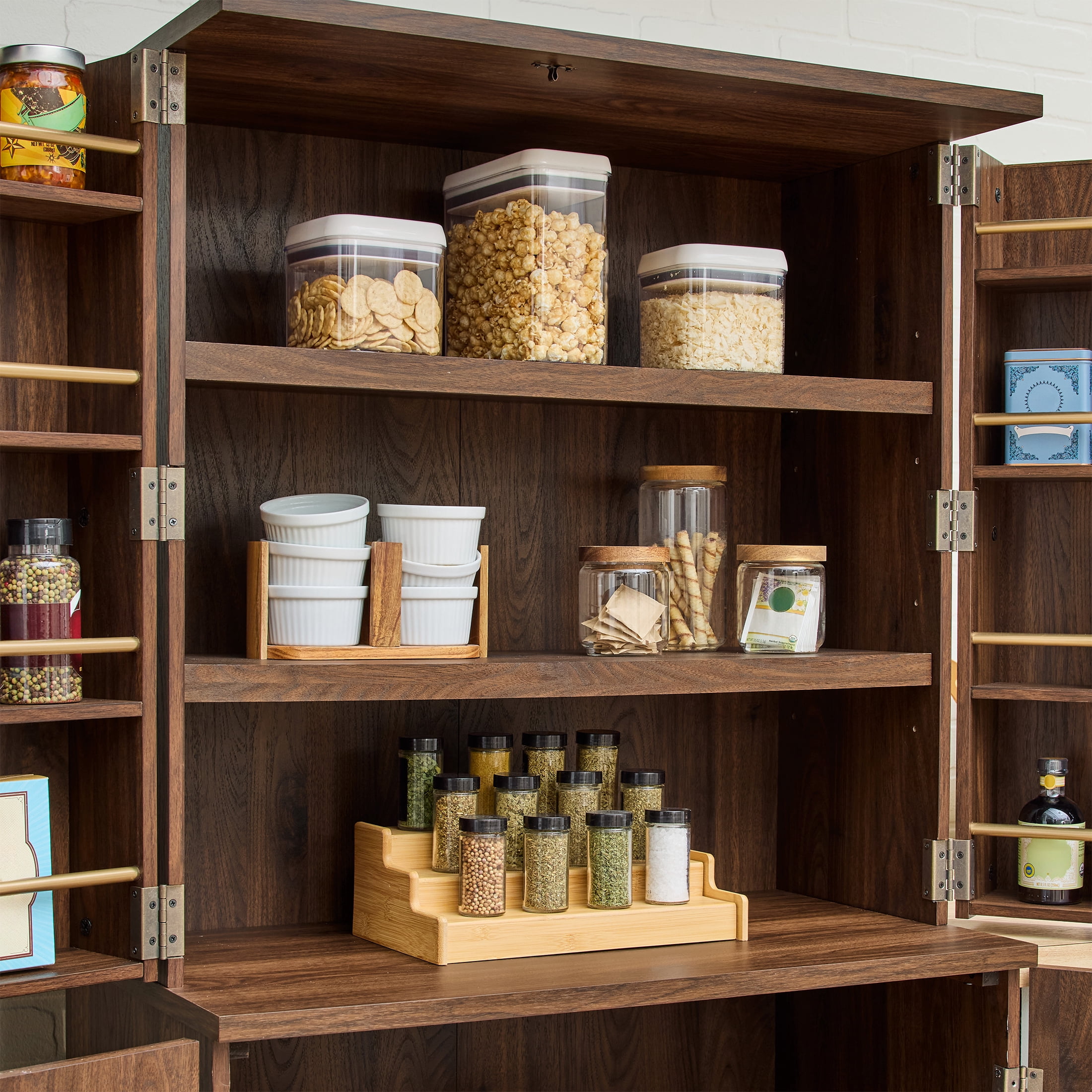 Better Homes & Gardens Lillian Storage Pantry, Walnut